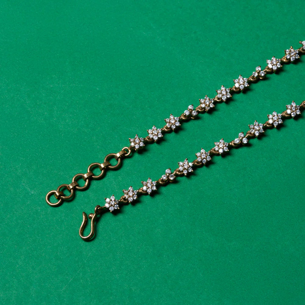 92.5 Silver, Gold Plated Amrapali Spark Short Necklace