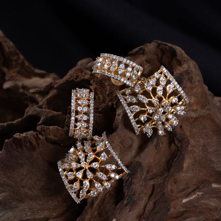 Pure 92.5 Silver, Gold Plated Rosella Shine Danglers