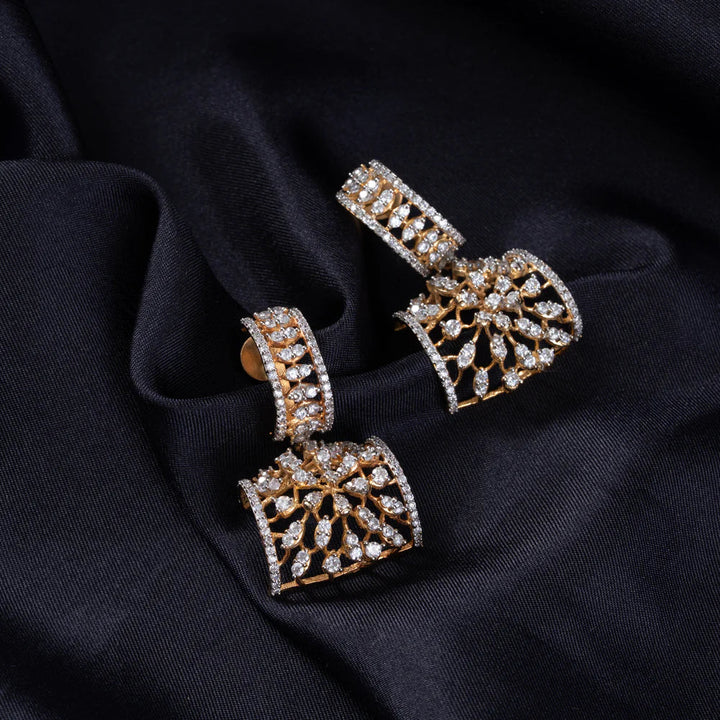 Pure 92.5 Silver, Gold Plated Rosella Shine Danglers