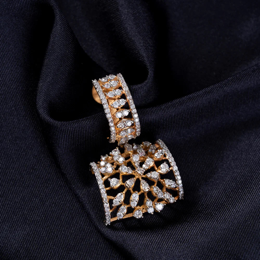 Pure 92.5 Silver, Gold Plated Rosella Shine Danglers