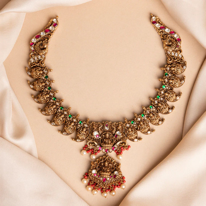 Pure 92.5 Silver, Gold Plated Peethambara Lakshmi