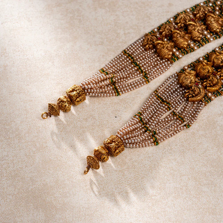Pure 92.5 Silver Gold-Plated Trideva Alankara Long Necklace