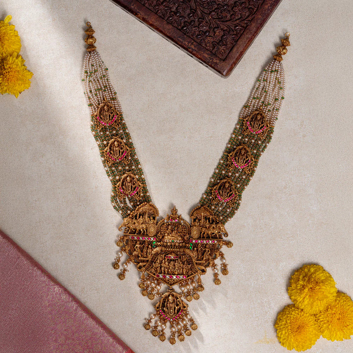 Pure 92.5 Silver Gold-Plated Ramya Sita Swayamvaram Long Necklace