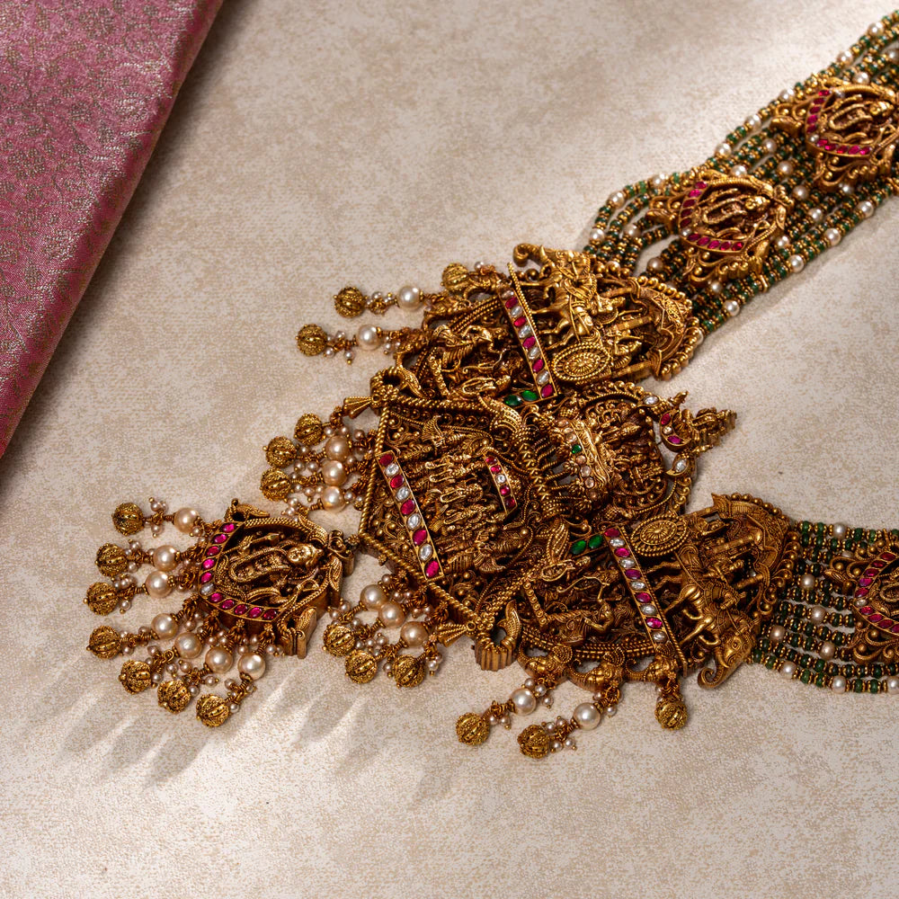 Pure 92.5 Silver Gold-Plated Ramya Sita Swayamvaram Long Necklace