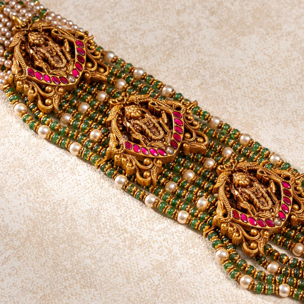 Pure 92.5 Silver Gold-Plated Ramya Sita Swayamvaram Long Necklace