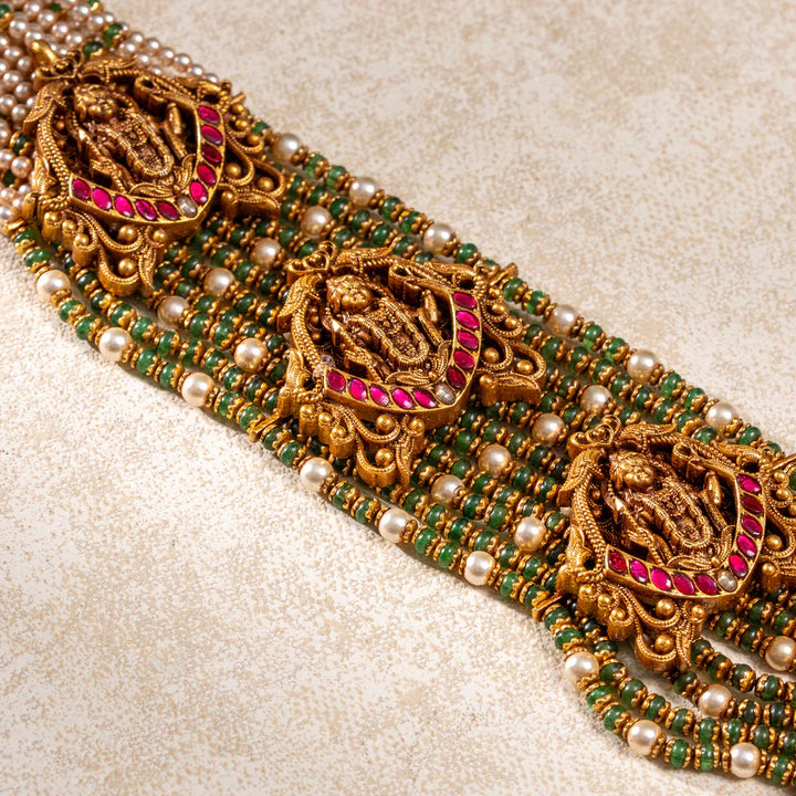 Pure 92.5 Silver Gold-Plated Ramya Sita Swayamvaram Long Necklace