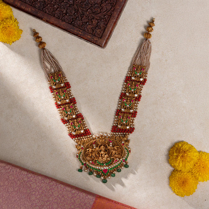 Pure 92.5 Silver Gold-Plated Shri Shravani Gaja Long Necklace