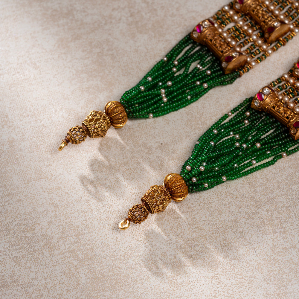 92.5 Silver, 24kt Gold Polish Vishnu's Avtars Long Necklace | SHOBITAM