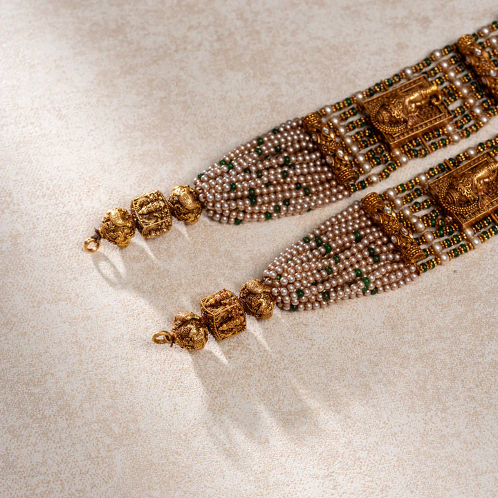 Pure 92.5 Silver Gold-Plated Shri Trilokeshwari Long Necklace