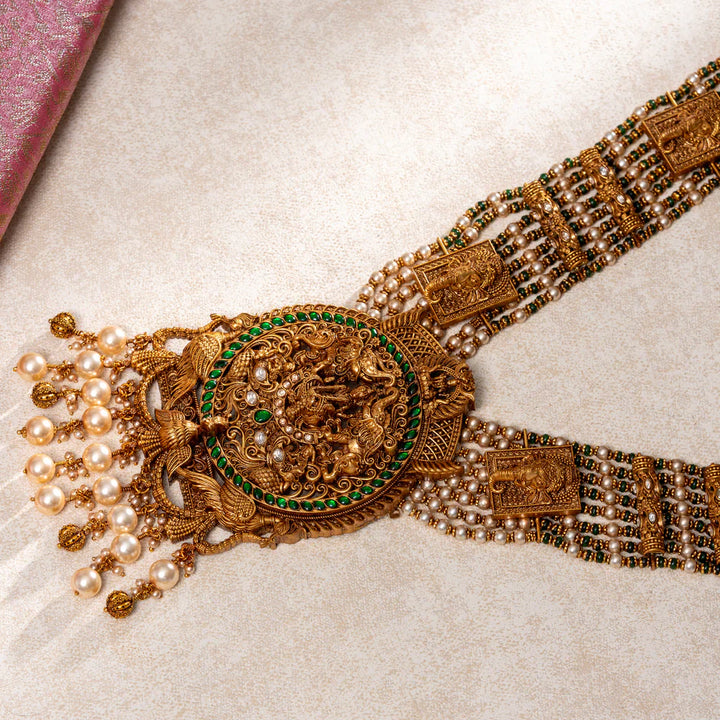 Pure 92.5 Silver Gold-Plated Shri Trilokeshwari Long Necklace