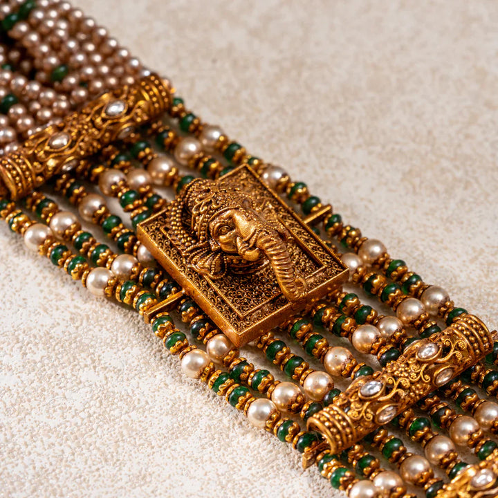 Pure 92.5 Silver Gold-Plated Shri Trilokeshwari Long Necklace