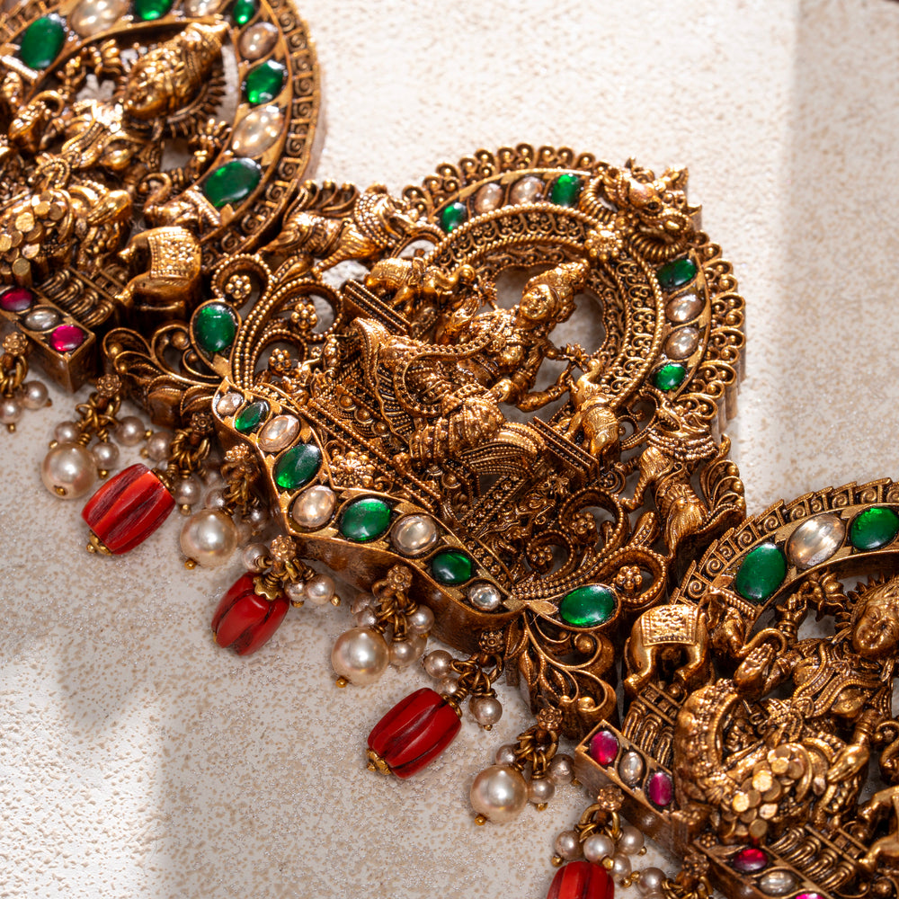 92.5 Silver, 24kt Gold Polish Sri Vaddanam Oddiyanam/Hip Belts. | SHOBITAM