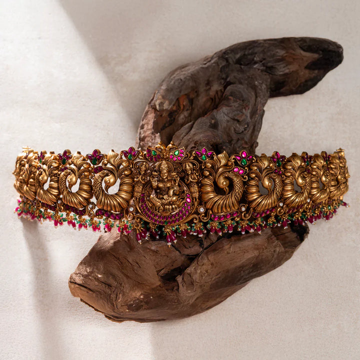 Pure 92.5 Silver, Gold Plated Shriya Kalā Daab Oddiyanam/Hip Belts