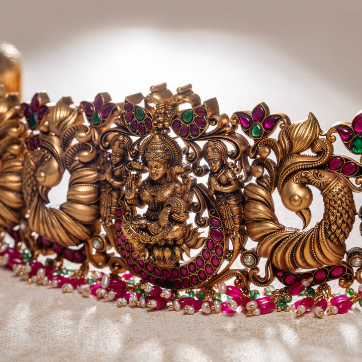 92.5 Silver, 24kt Gold Polish Shriya Kalā Nakash Daab  | SHOBITAM