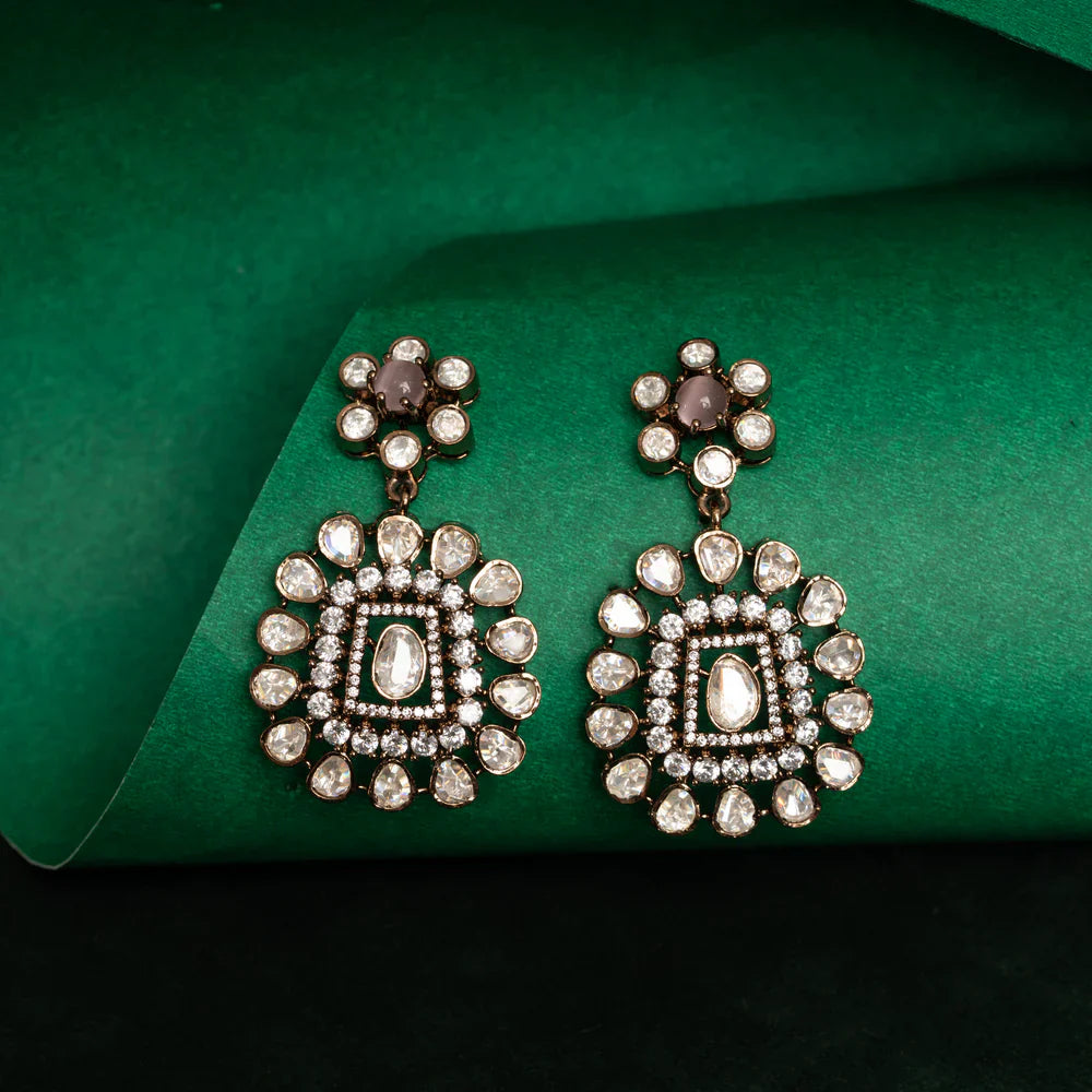 92.5 Silver, Gold Plated Duova Emerald Necklace Set
