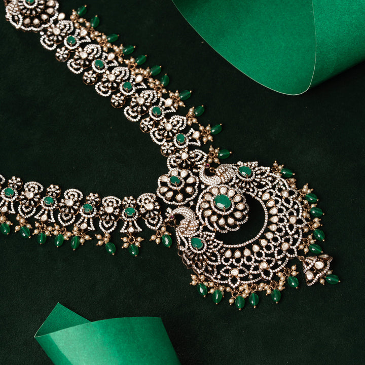 92.5 Silver, Gold Plated Zamormud Victorian Necklace