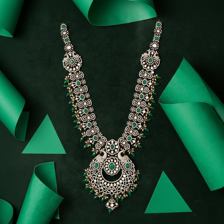 92.5 Silver, Gold Plated Zamormud Victorian Necklace