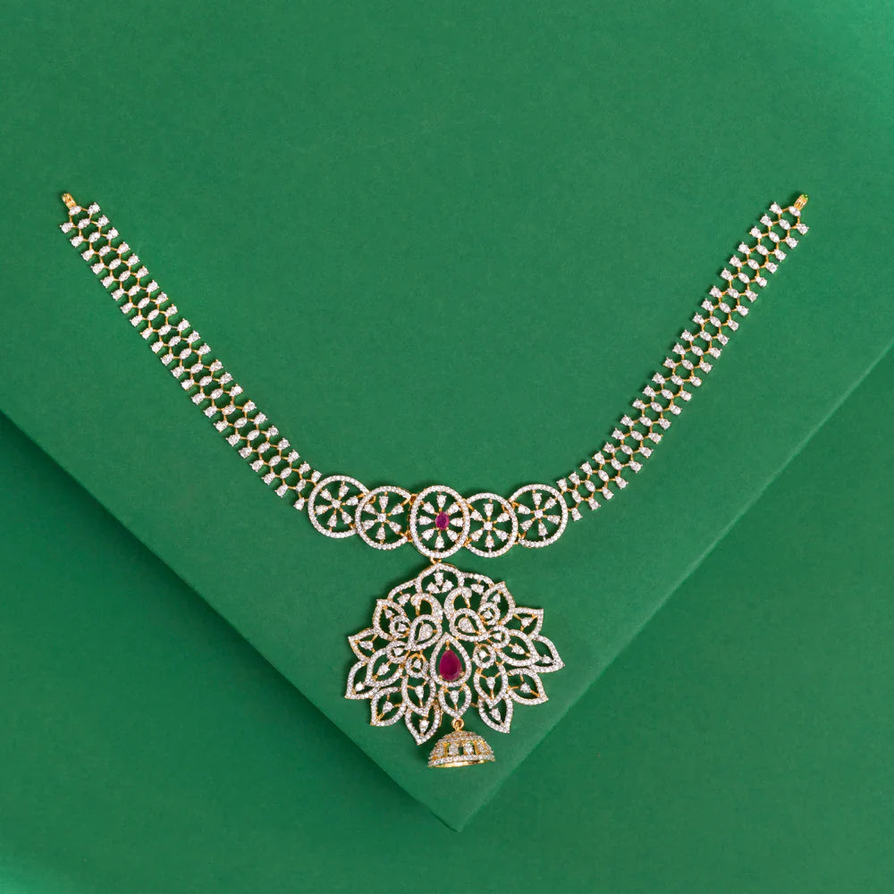 Pure 92.5 SilverGold Plated  Leela Necklace Set