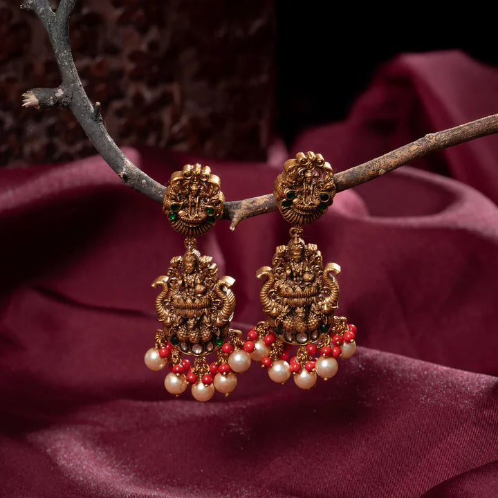 Pure 92.5 Silver, Gold Plated Gaja Vaibhavi Danglers