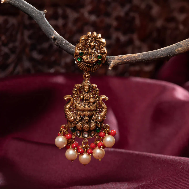 Pure 92.5 Silver, Gold Plated Gaja Vaibhavi Danglers