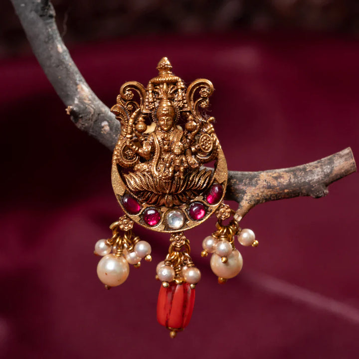 Pure 92.5 Silver, Gold Plated Santaneshwari Studs