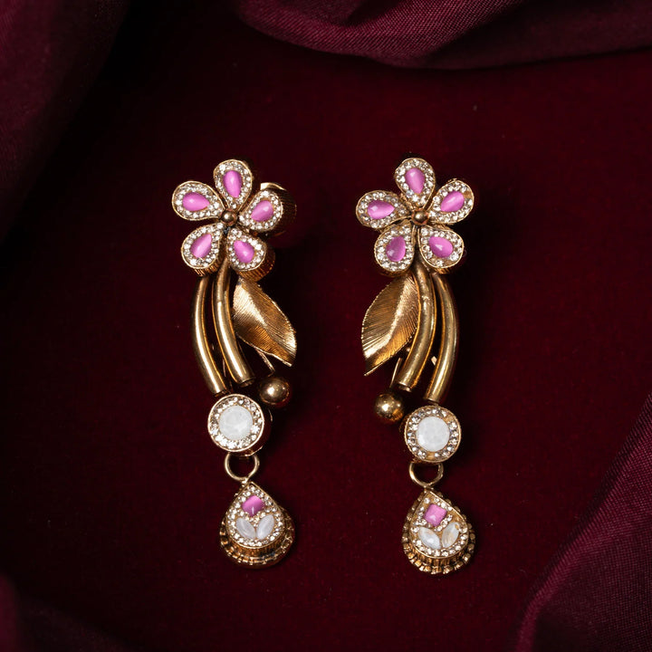 Pure 92.5 Silver, Gold Plated SwarnaPushp Necklace Set