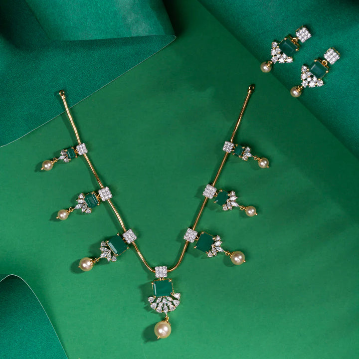 Pure 92.5 Silver Verdelle Frost Necklace Set