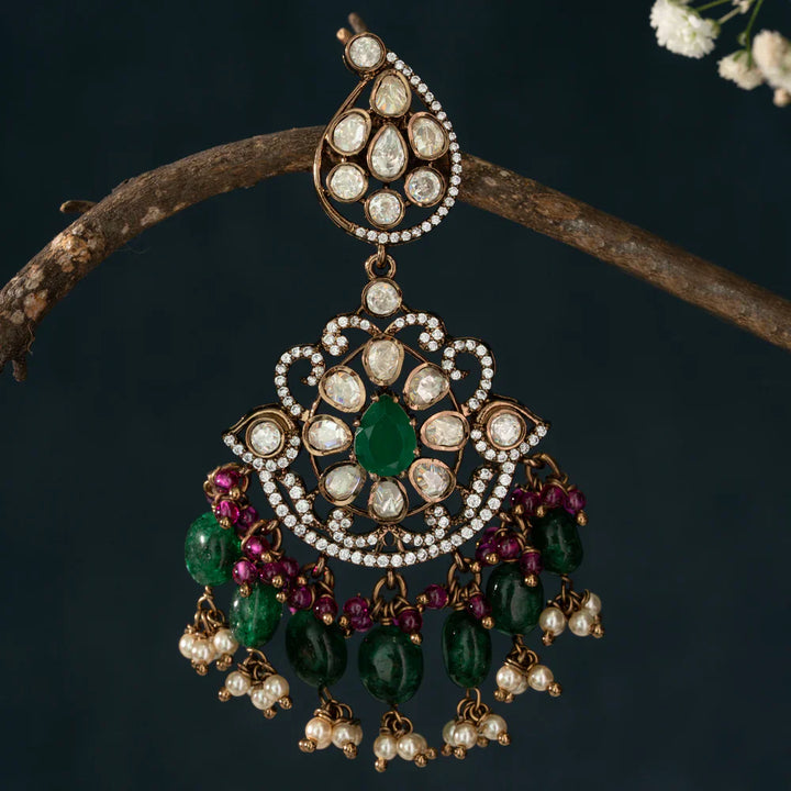 Pure 92.5 Silver, Gold Plated Mirnali Victorian Danglers