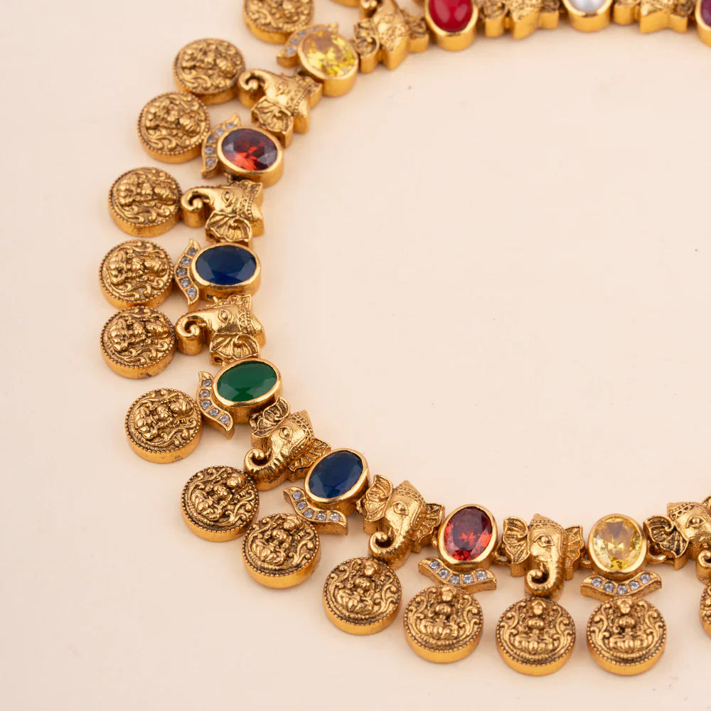 Pure 92.5 Silver, Gold Plated Ekadantha Kasau Mala