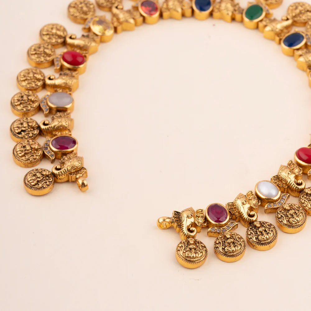 Pure 92.5 Silver, Gold Plated Ekadantha Kasau Mala