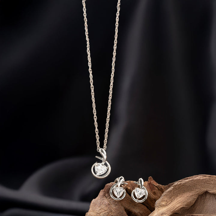 92.5 Silver, 24kt Gold Polish Glitz of Love Fine Pendant | SHOBITAM