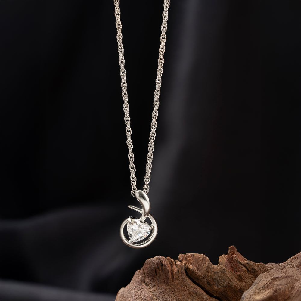 92.5 Silver, 24kt Gold Polish Glitz of Love Fine Pendant | SHOBITAM