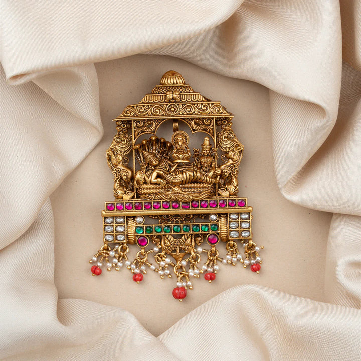 92.5 Silver, Gold Plated Shesha Shakti Pendant