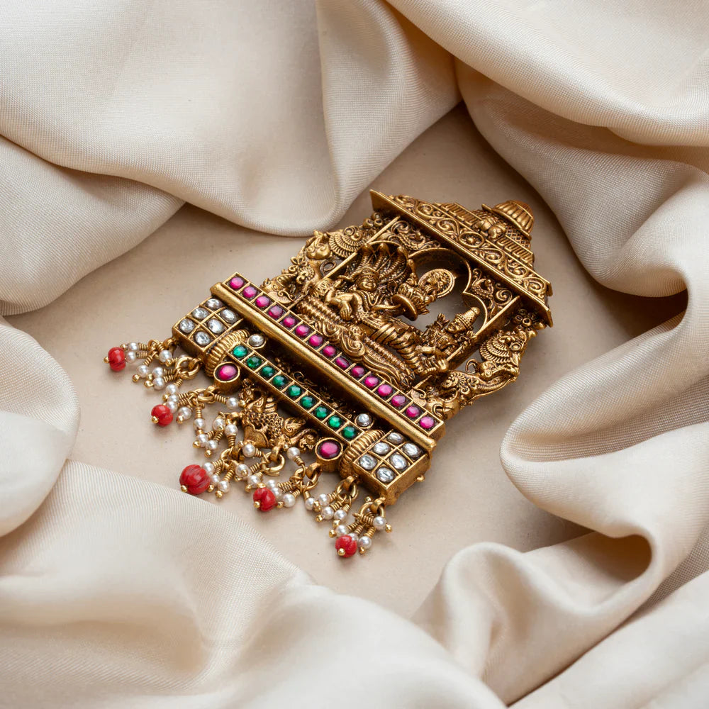 92.5 Silver, Gold Plated Shesha Shakti Pendant