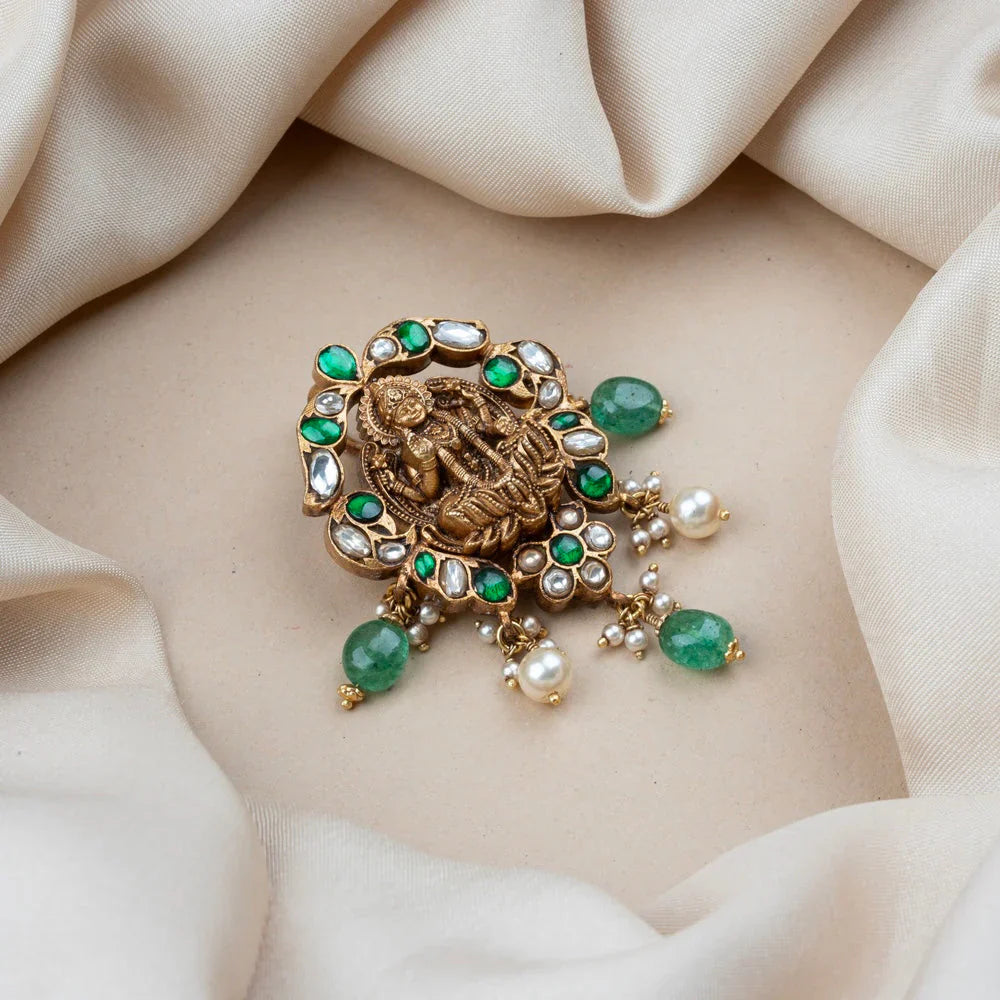 Pure 92.5 Silver, Gold Plated ShreeVanya Pendant