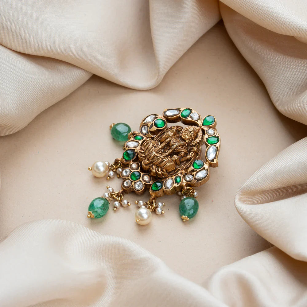 Pure 92.5 Silver, Gold Plated ShreeVanya Pendant
