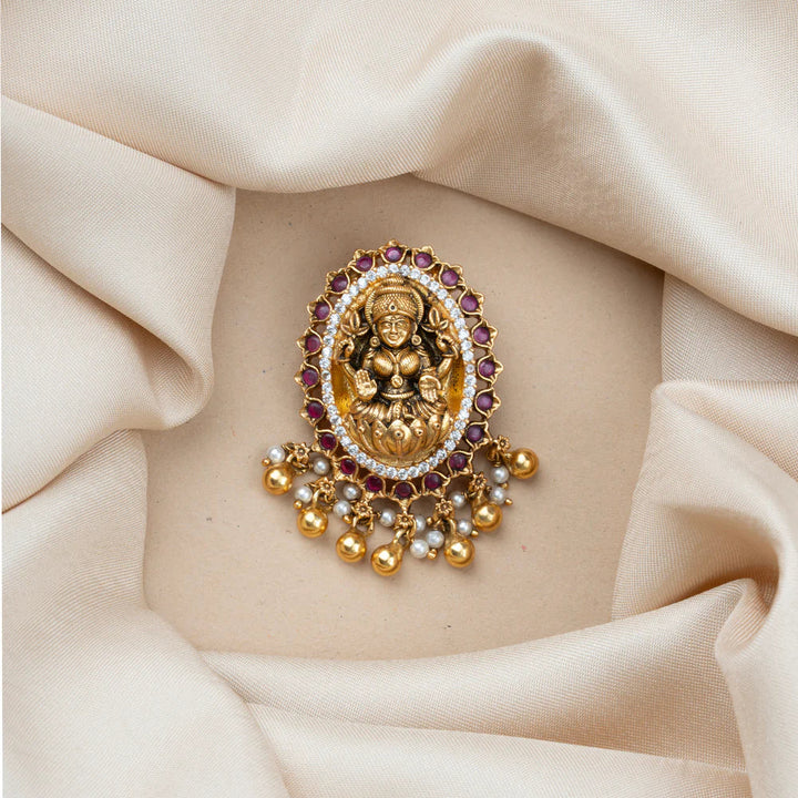 Pure 92.5 Silver, Gold Plated Shri Hemamalini Pendant