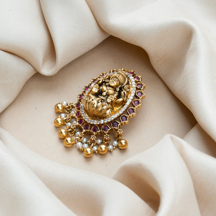 Pure 92.5 Silver, Gold Plated Shri Hemamalini Pendant