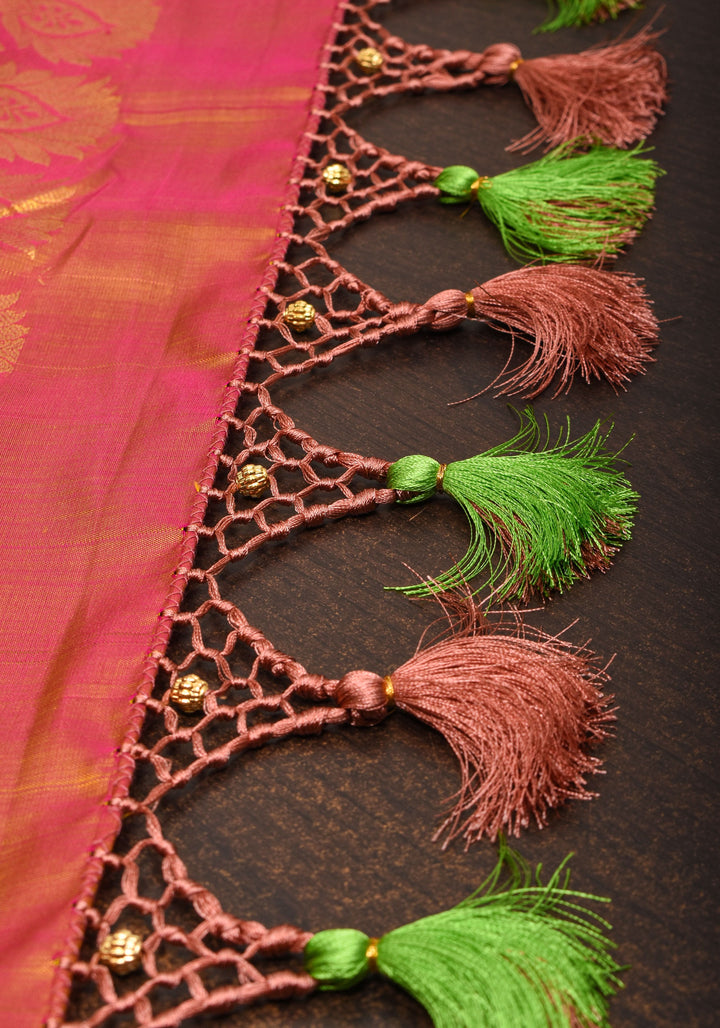 Exquisite Paalum Pazhamum Classic Kanjeevaram Multicolor Saree with zari Border | SILK MARK CERTIFIED