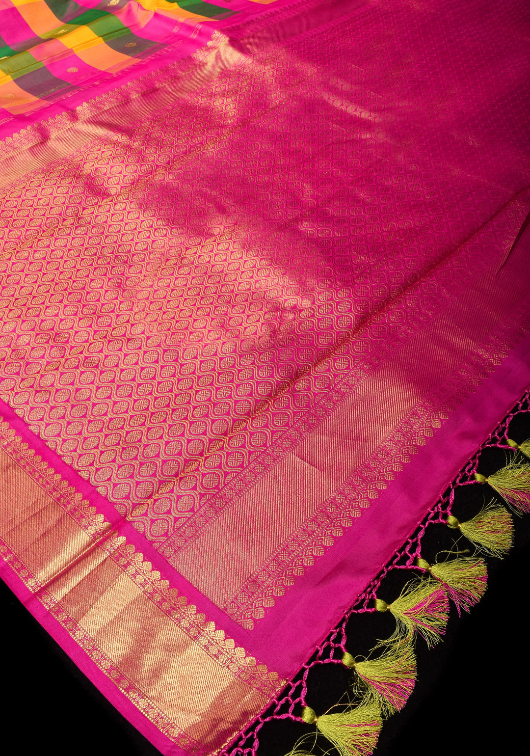 Pre-Order Exquisite Paalum Pazhamum Classic Kanjeevaram silk saree in Multicolor with zari Motifs | SILK MARK CERTIFIED