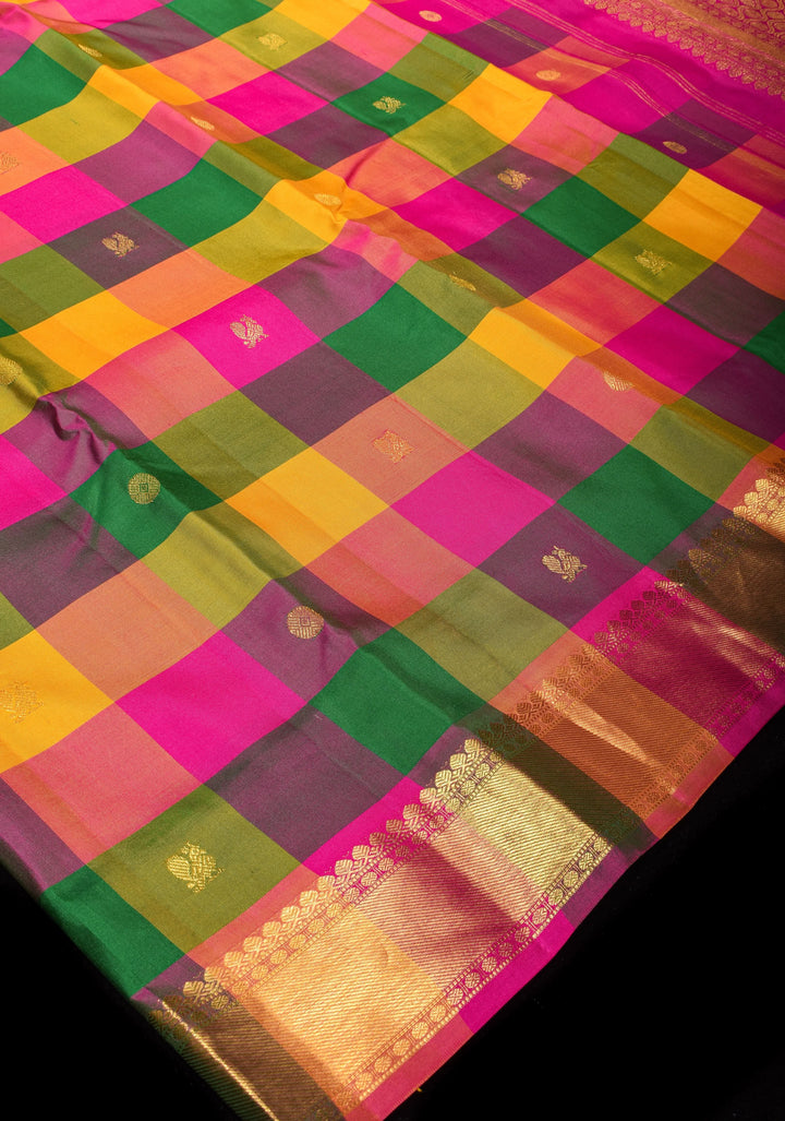 Pre-Order Exquisite Paalum Pazhamum Classic Kanjeevaram silk saree in Multicolor with zari Motifs | SILK MARK CERTIFIED