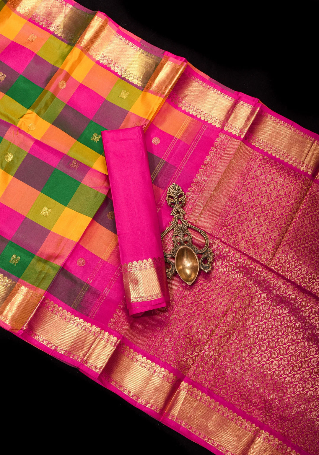 Pre-Order Exquisite Paalum Pazhamum Classic Kanjeevaram silk saree in Multicolor with zari Motifs | SILK MARK CERTIFIED