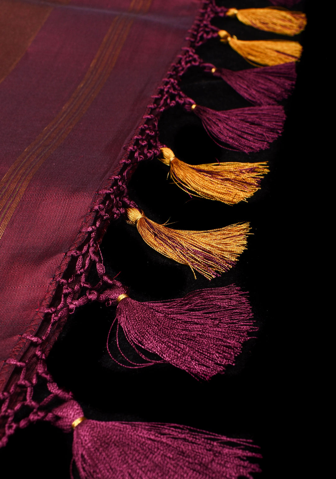 Celebrity design Rising Border Kanjivaram Pure Silk Saree in Maroon, Zari Border | SILK MARK CERTIFIED