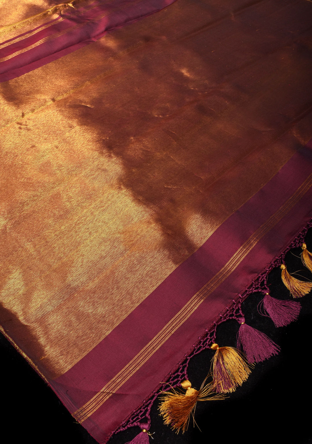 Celebrity design Rising Border Kanjivaram Pure Silk Saree in Maroon, Zari Border | SILK MARK CERTIFIED
