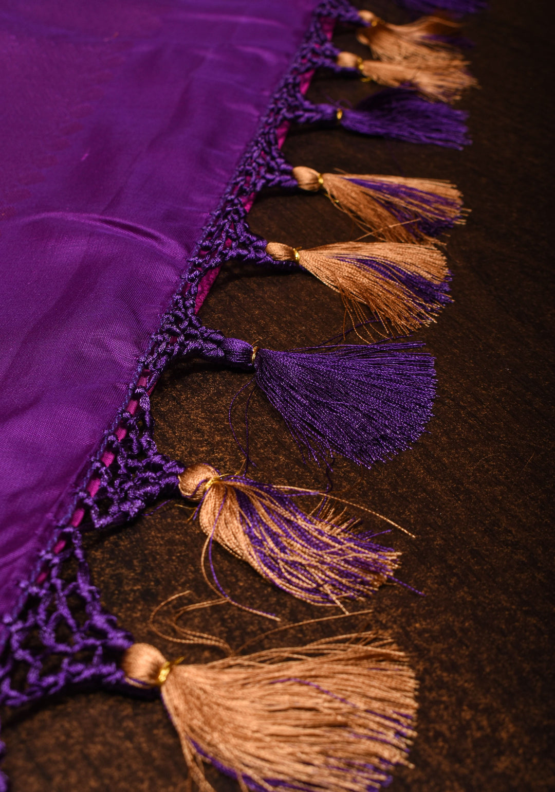 Purplish Pink Silk Kanjivaram Saree with Distinct Dancing Buttas in Border | SILK MARK CERTIFIED