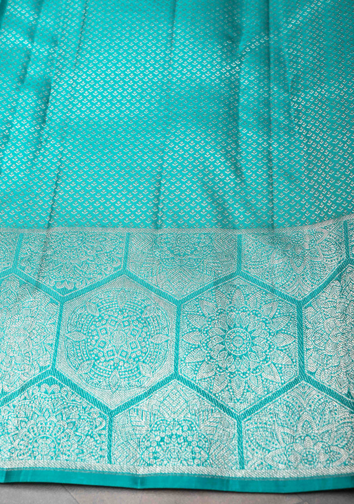 Lilac Tissue Kanjivaram Silk Saree with Meenakari Brocade and Contrast Zari Border | SILK MARK CERTIFIED
