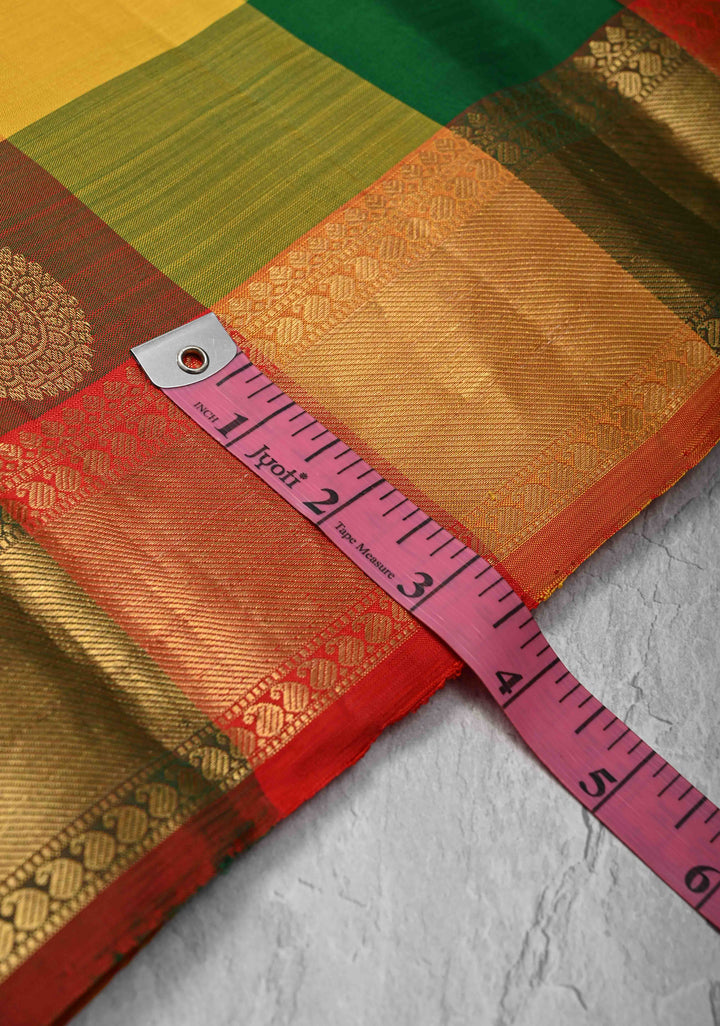 Multicolor Palum Pazhamum Kanjivaram Silk Saree With Zari Buttas And Zari Border | SILK MARK CERTIFIED