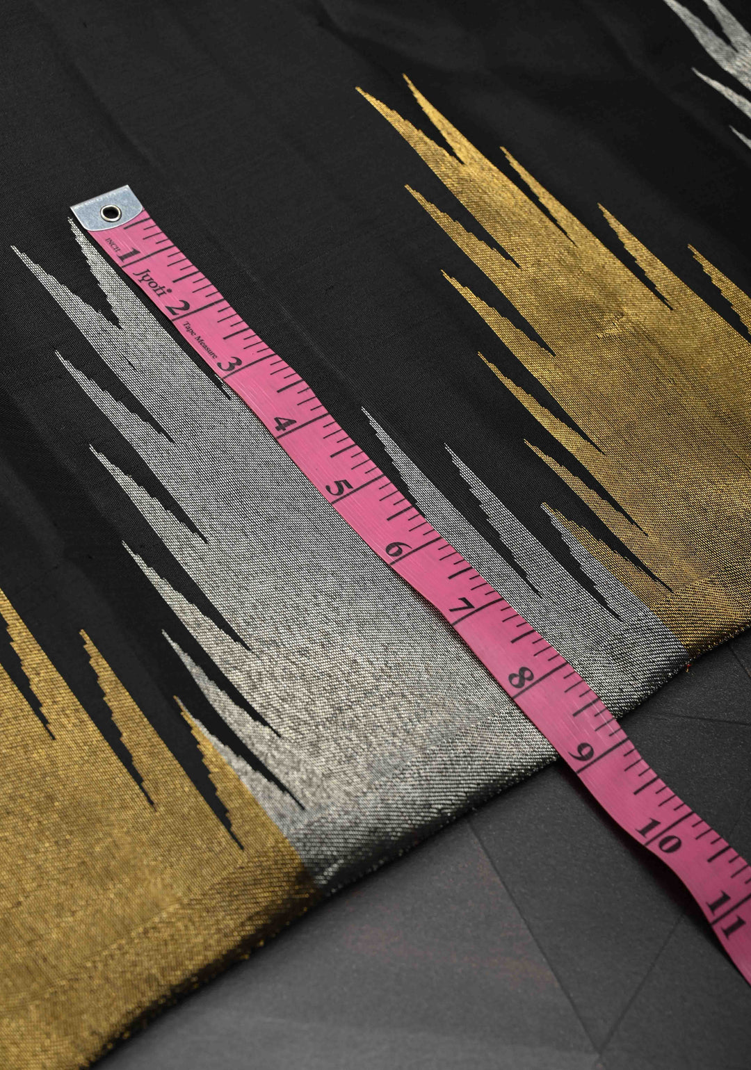 PREORDER: Authentic Kanjivaram Silk Saree in Black Tone with Gold and Silver Temple Border with Grand Pallu and Zari  | SILK MARK CERTIFIED