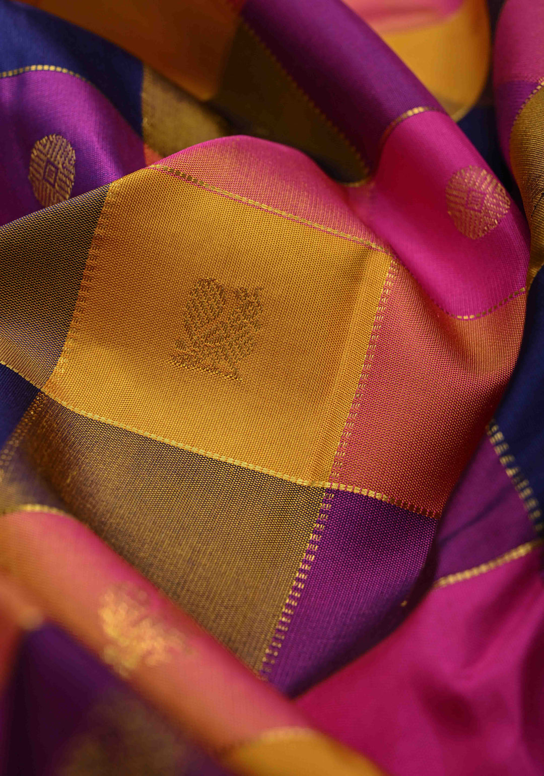 Multicolor Palum Pazhamum Kanjivaram Silk Saree with Zari Buttas and Zari Border | SILK MARK CERTIFIED