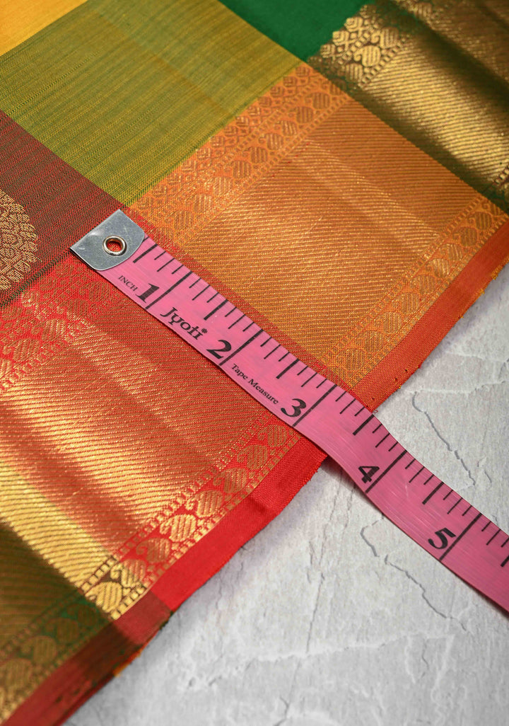 Multicolor Palum Pazhamum Kanjivaram Silk Saree with Zari  Buttas and Zari Border | SILK MARK CERTIFIED